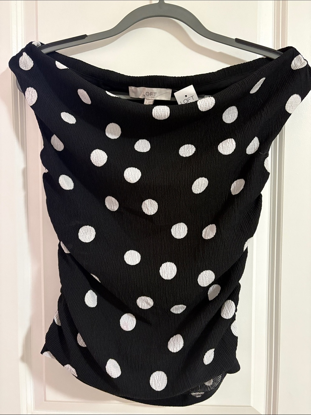 Loft Polka Dot Top - Stretchy, Off Shoulder or On, Great Layer - NWT Small $45